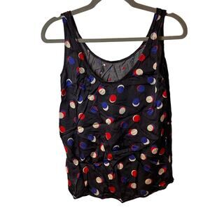 Armani Jeans Polka Dot Sleeveless Satin Tank Top Size 8